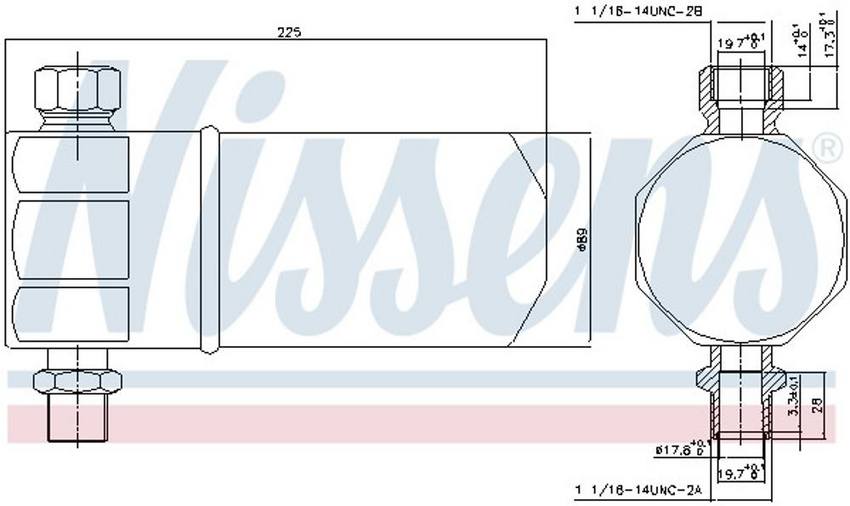 Audi VW A/C Receiver Drier 8D0820193A - Nissens 95115